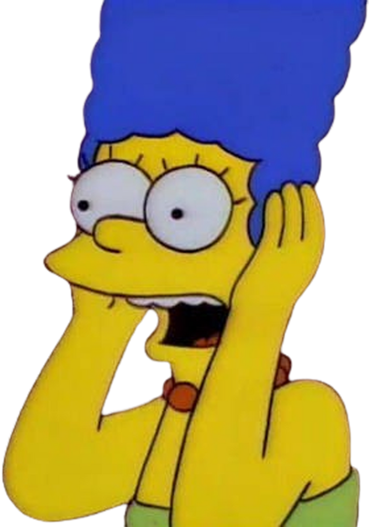 Marge Simpson looking surprised in a flash-forward scene